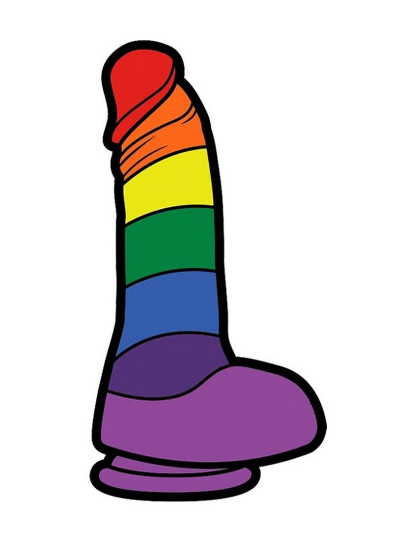 Dildo Rainbow Enamel Pin - Multicolor