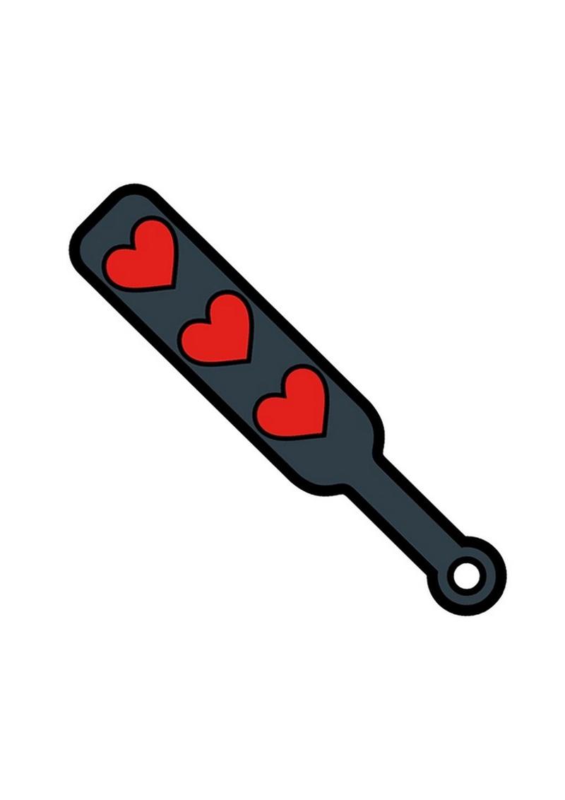 Paddle Hearts Enamel Pin - Red/Grey