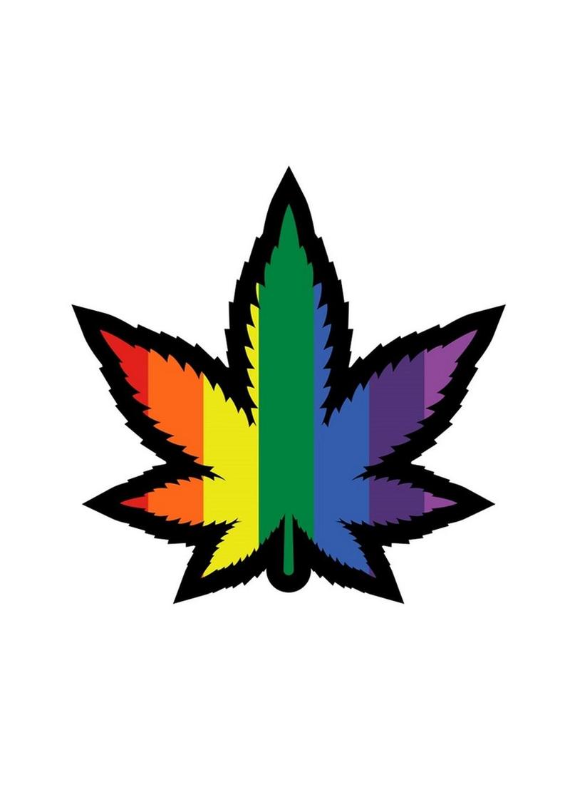 Marijuana Leaf Rainbow Enamel Pin - Multicolor