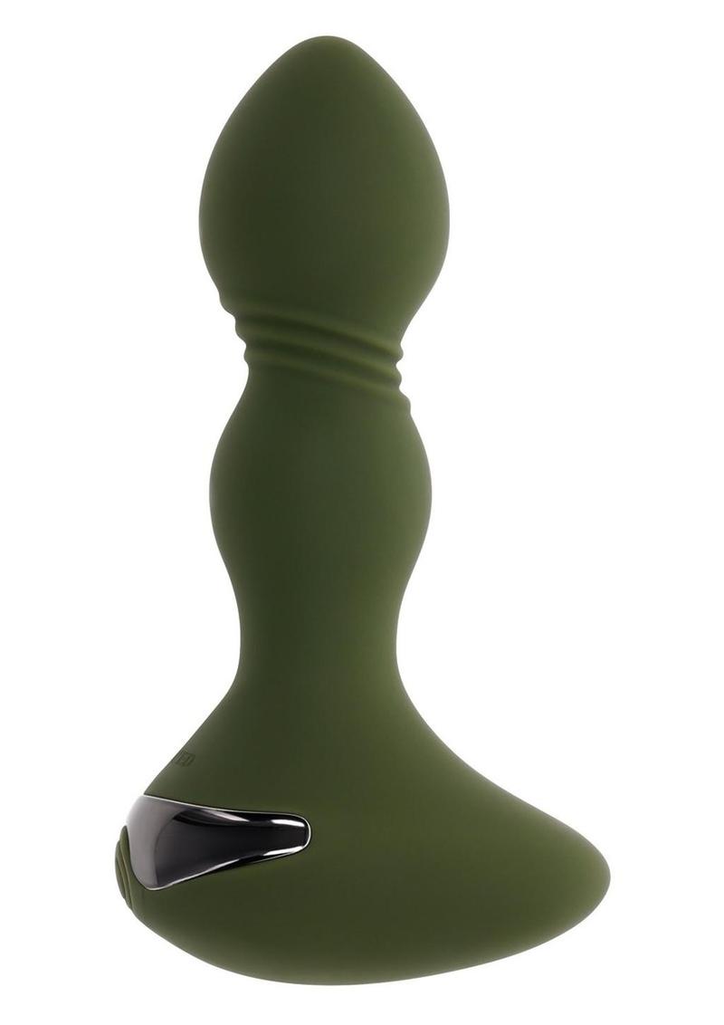 Lieutenant Rechargeable Silicone Anal Plug - Green