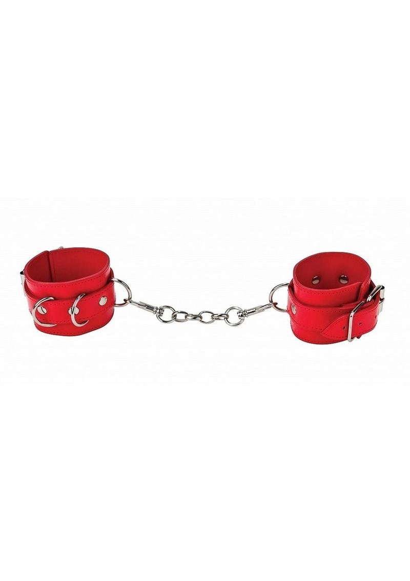 Ouch! Leather Cuffs - Red