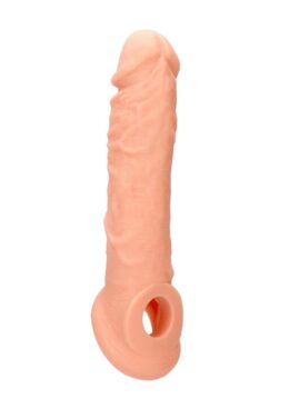 RealRock Skin Penis Extender with Rings 8in - Vanilla