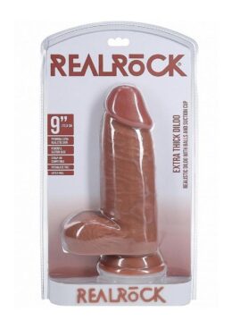 RealRock Ultra Realistic Skin Extra Thick with Balls 9in - Caramel