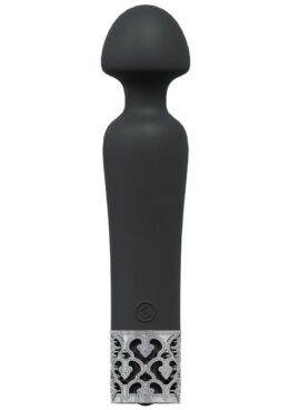 Royal Gems Scepter Silicone Rechargeable Vibrator - Black