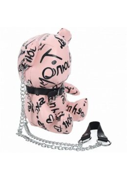 S-Line Bear Bag Pleather Writing - Pink