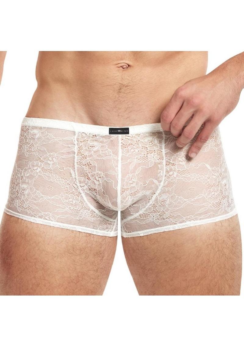 Lace King Lace Boxers - Large/XLarge - White