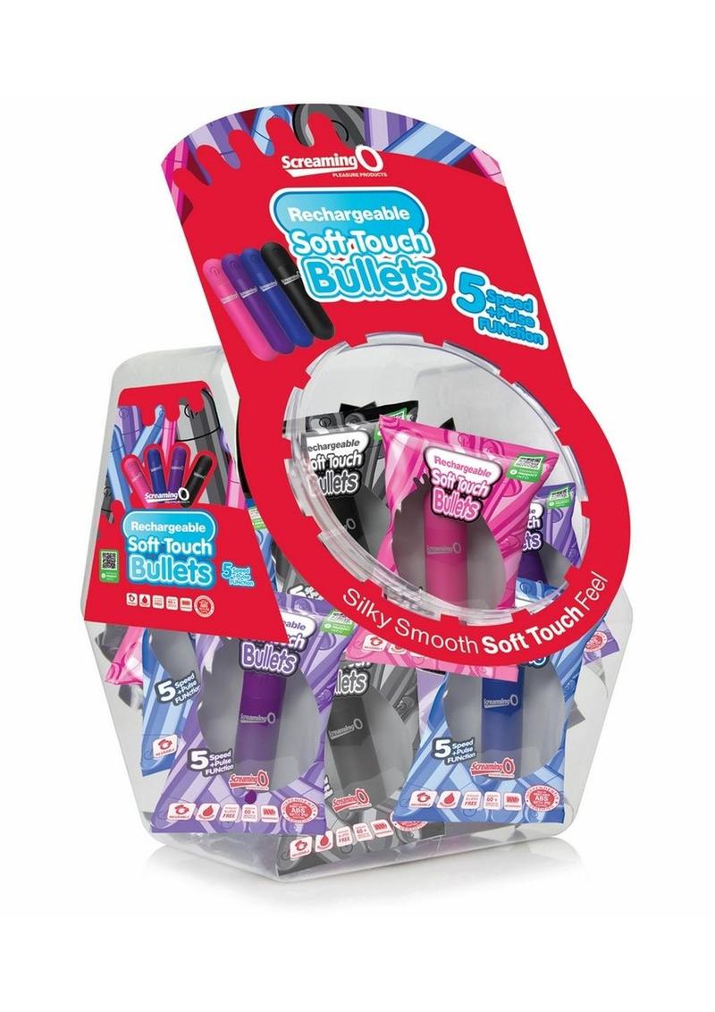 Screaming O Soft Touch Rechargeable Bullets (24 Per Pop Bowl) - Assorted Colors