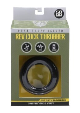 Fort Troff Rev Cock Throbber Rechargeable Silicone Cock Ring - Large - Black