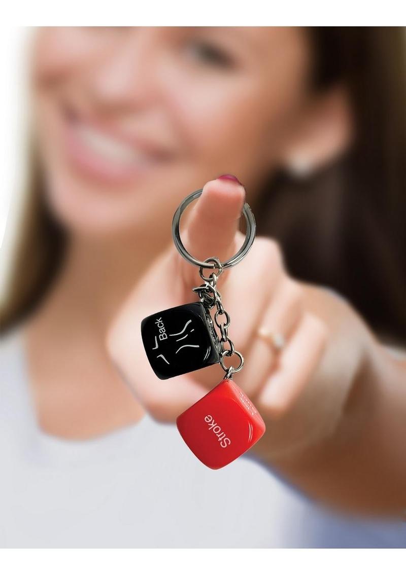 Super Fun Key Chain Sex Dice - Red/Black