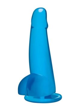 Blue Line Suction Cup Dildo with Balls 5.75in - Blue