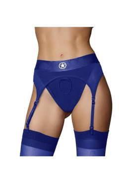 Ouch! Vibrating Strap-On Thong Rechargeable - XS/SM - Blue