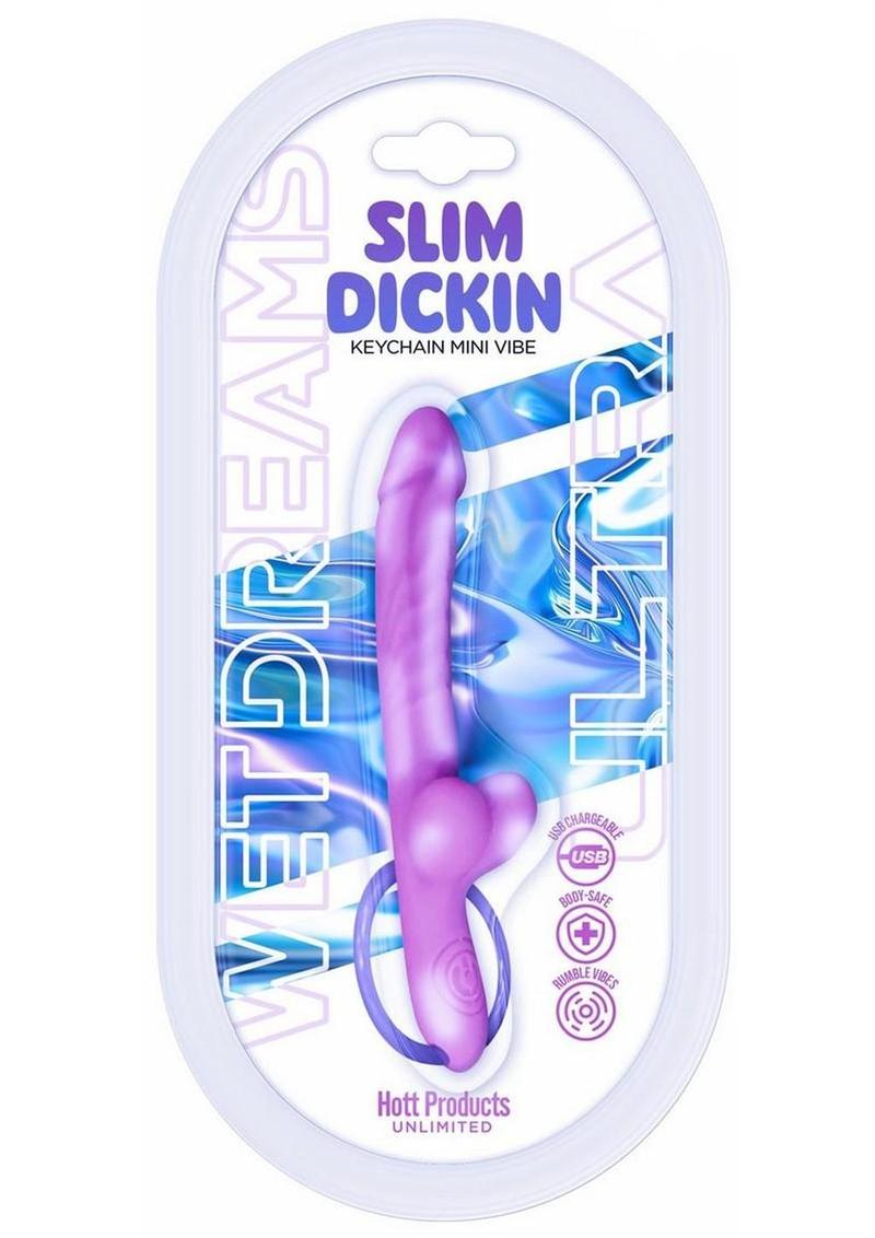 Wet Dreams Slim Dickin Rechargeable Silicone Vibrator with Balls - Lavender