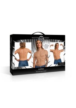 Master Series Ripped Silicone Male Chest Shirt - Large - Vanilla
