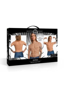 Master Series Ripped Silicone Male Chest Shirt - Medium - Vanilla