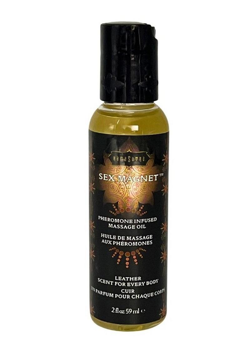 Sex Magnet Pheromone Massage Oil 2oz - Leather