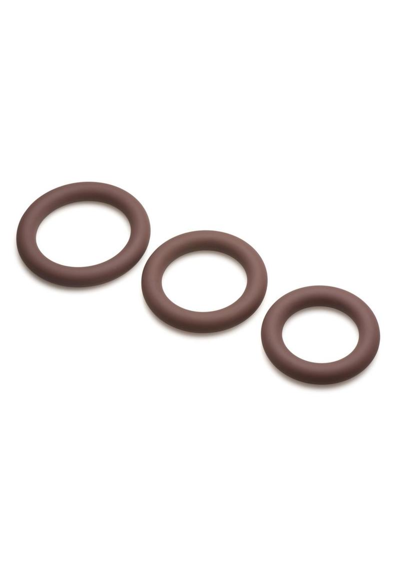 JOCK Discrete Silicone Cock Ring Set - Chocolate