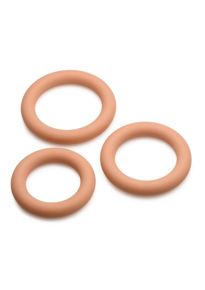 JOCK Discrete Silicone Cock Ring Set - Caramel