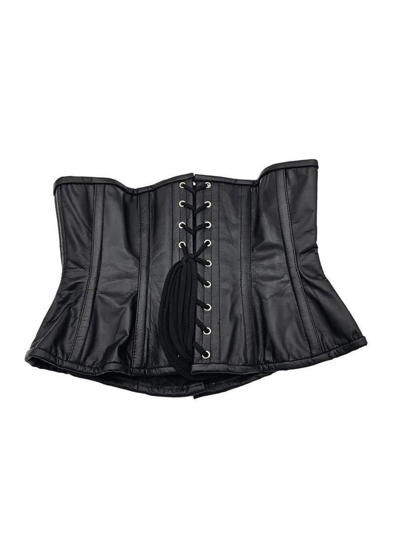 Rouge Leather Corset - Large/XLarge - Black