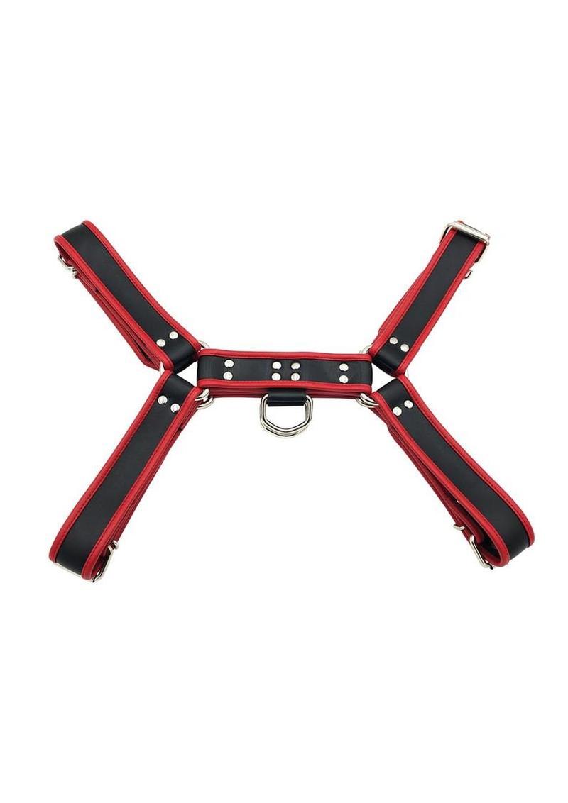 Rouge PVC OT H Front Harness - Small/Medium - Black/Red