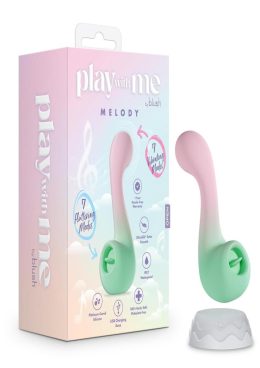 Play With Me Melody Rechargeable Silicone Dual-End Vibrator - Pink/Green