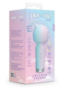 Play With Me Unicorn Dreams Silicone Rechargeable Clitoral Stimulator - Blue/Green