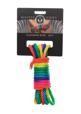 Master Series Bondage Rope 16ft - Rainbow