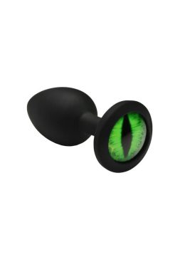 Creature Cocks Green Eye Silicone Butt Plug - Small - Black/Green