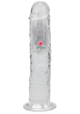 RealRock Vibrating LED Wireless Rechargeable Remote Control Straight Cock 8in - Clear