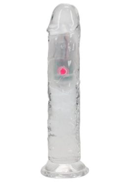 RealRock Vibrating LED Wireless Rechargeable Remote Control Straight Cock 7in - Clear