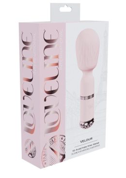 Loveline Velour 10 function Rechargeable Silicone MIni-Wand - Pink