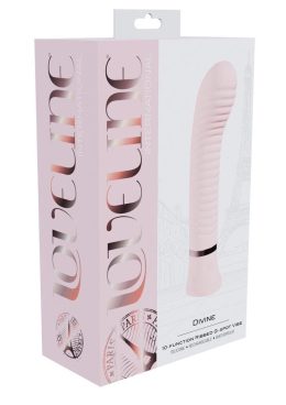 Loveline Divine 10 Function Rechargeable Silicone Ribbed G-Spot Vibrator - Pink