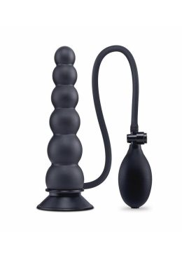 Size Up Ripple Inflatable Silicone Butt Plug 7in - Black