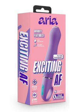 Aria Exciting AF Silicone Rechargeable Vibrator - Indigo Blue