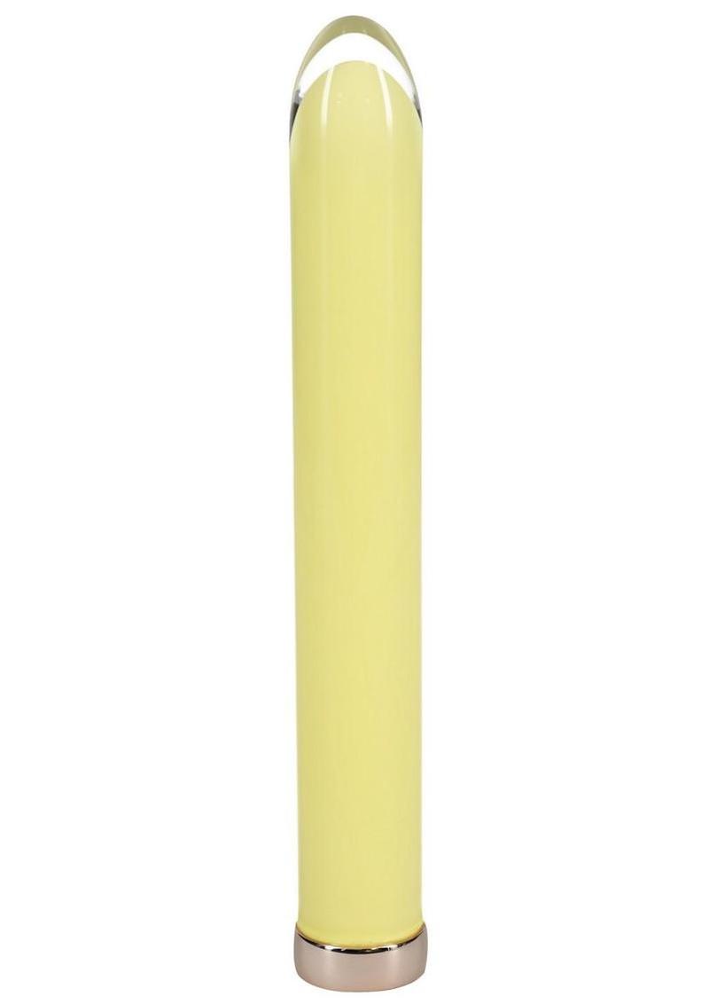 Loveline Sparkle Rechargeable 10 Function Glass Vibrator n6.3in  - Yellow